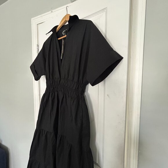 The Somerset Tiered Maxi Dress by Anthropologie: Shirt Dress Edition, Black - Picture 11 of 11
